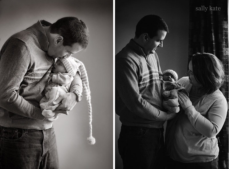 parents and newborn parents with newborn black and white